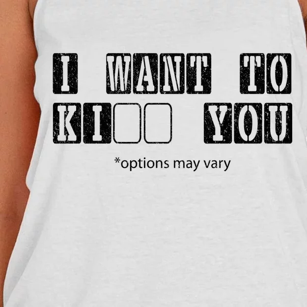 I Want To Options Mary Vary Funny Women's Knotted Racerback Tank