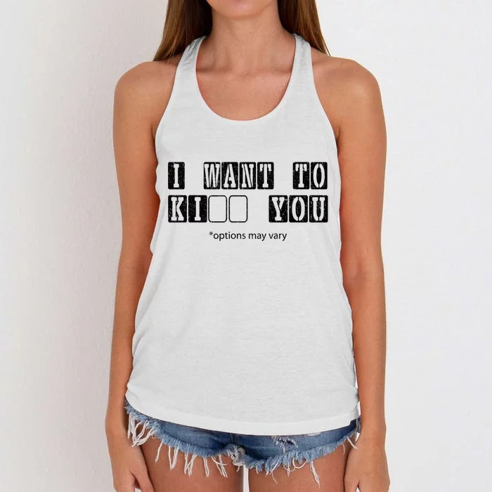 I Want To Options Mary Vary Funny Women's Knotted Racerback Tank