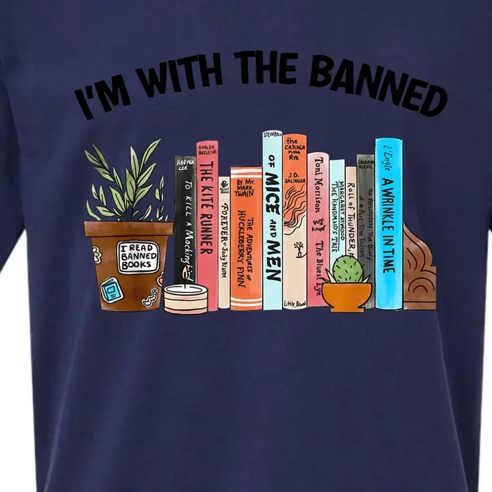 I'm With The Banned Funny Book Readers I Read Banned Books Sueded Cloud Jersey T-Shirt