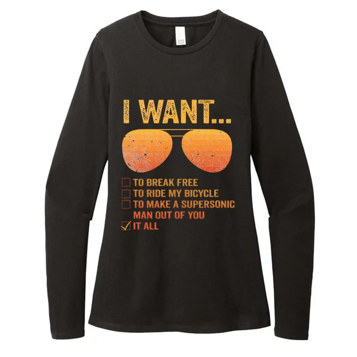 I Want To Break Free Ride My Bicycle It All Make Supersonic Womens CVC Long Sleeve Shirt