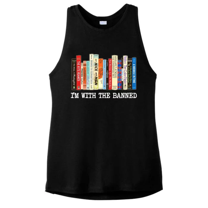 IM With The Banned Banned Books Reading Books Ladies Tri-Blend Wicking Tank