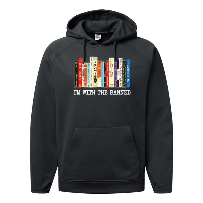 IM With The Banned Banned Books Reading Books Performance Fleece Hoodie