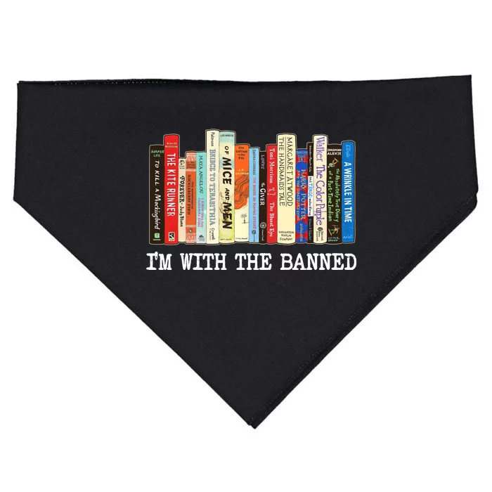 IM With The Banned Banned Books Reading Books USA-Made Doggie Bandana