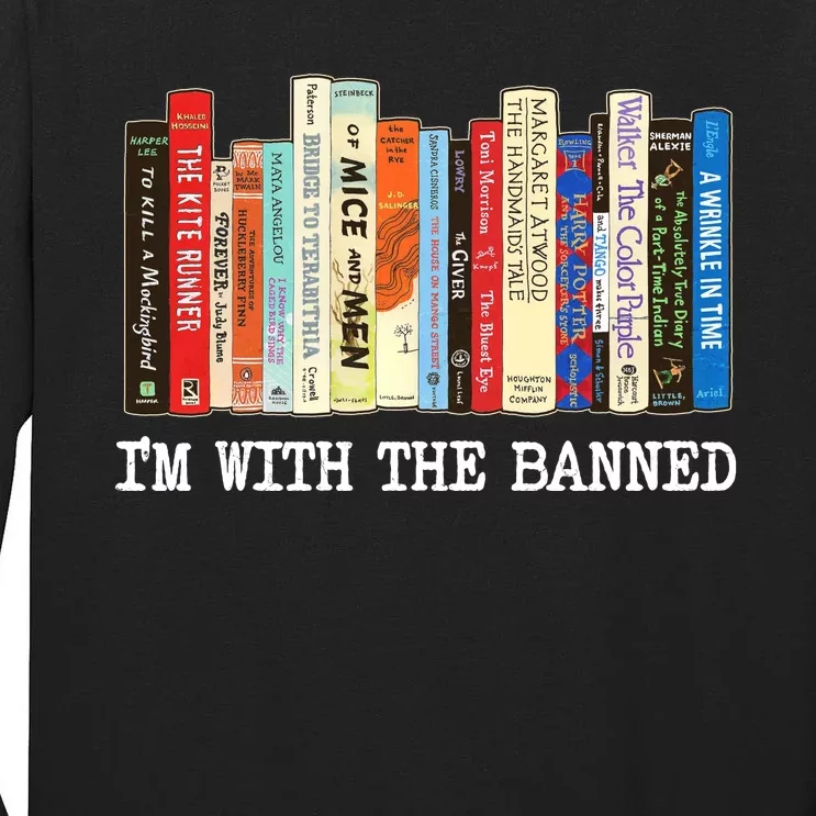 IM With The Banned Banned Books Reading Books Tall Long Sleeve T-Shirt