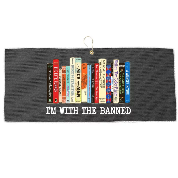 IM With The Banned Banned Books Reading Books Large Microfiber Waffle Golf Towel