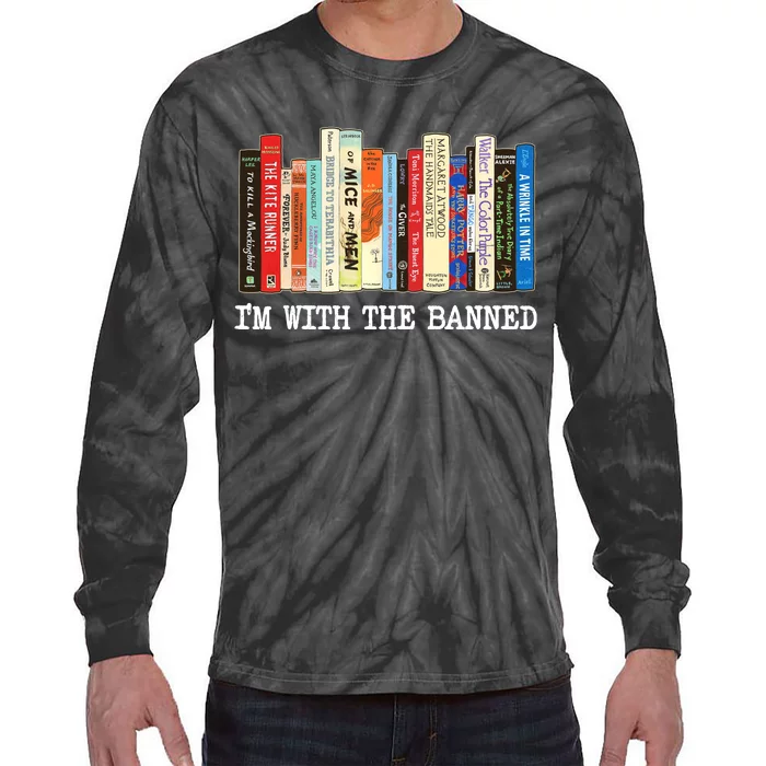 IM With The Banned Banned Books Reading Books Tie-Dye Long Sleeve Shirt