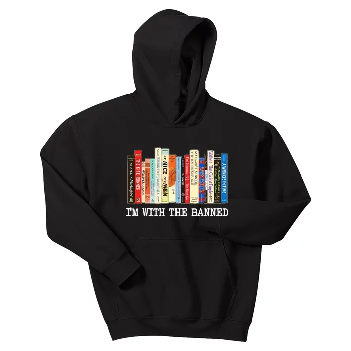 IM With The Banned Banned Books Reading Books Kids Hoodie