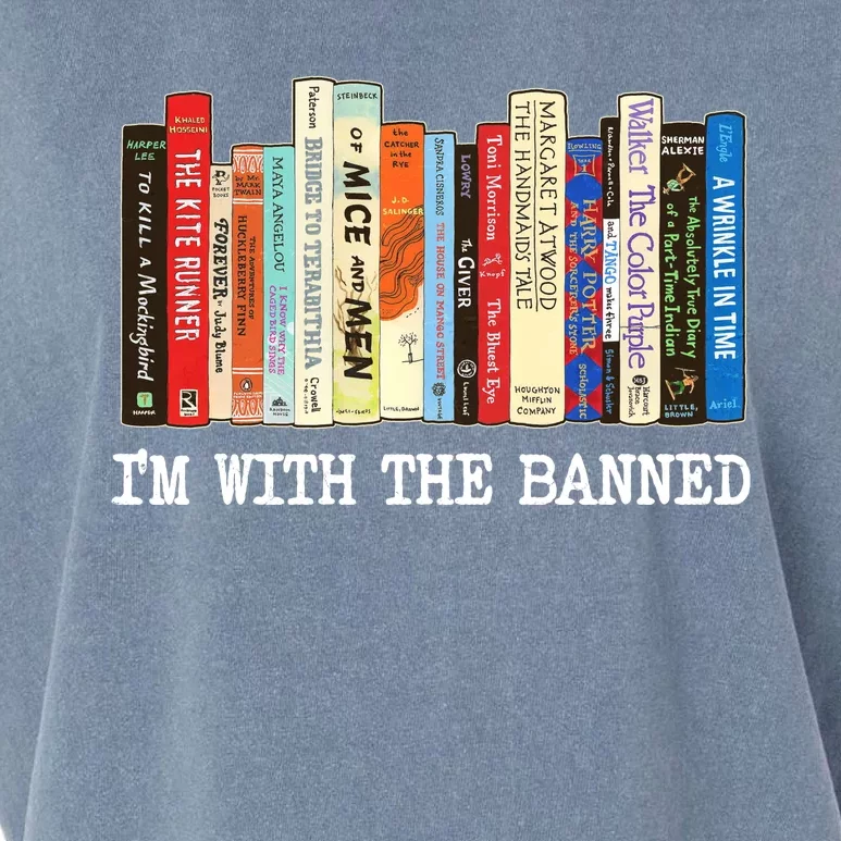 IM With The Banned Banned Books Reading Books Garment-Dyed Women's Muscle Tee