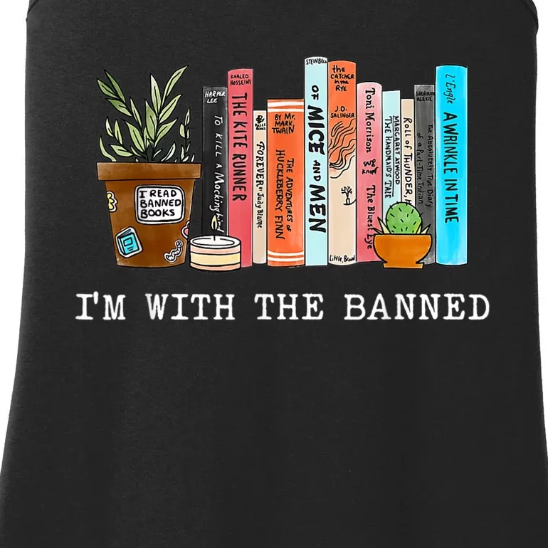 I'm With The Banned Books I Read Banned Books Lovers Ladies Essential Tank