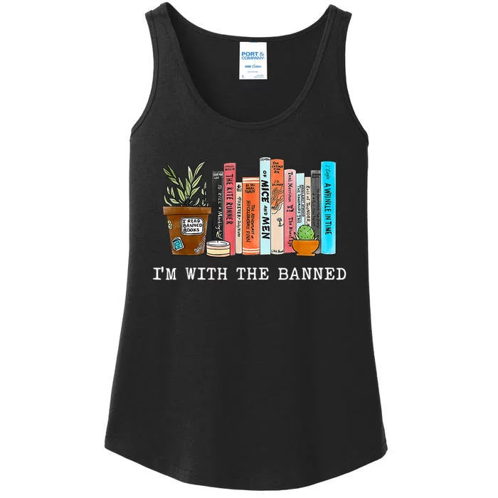 I'm With The Banned Books I Read Banned Books Lovers Ladies Essential Tank