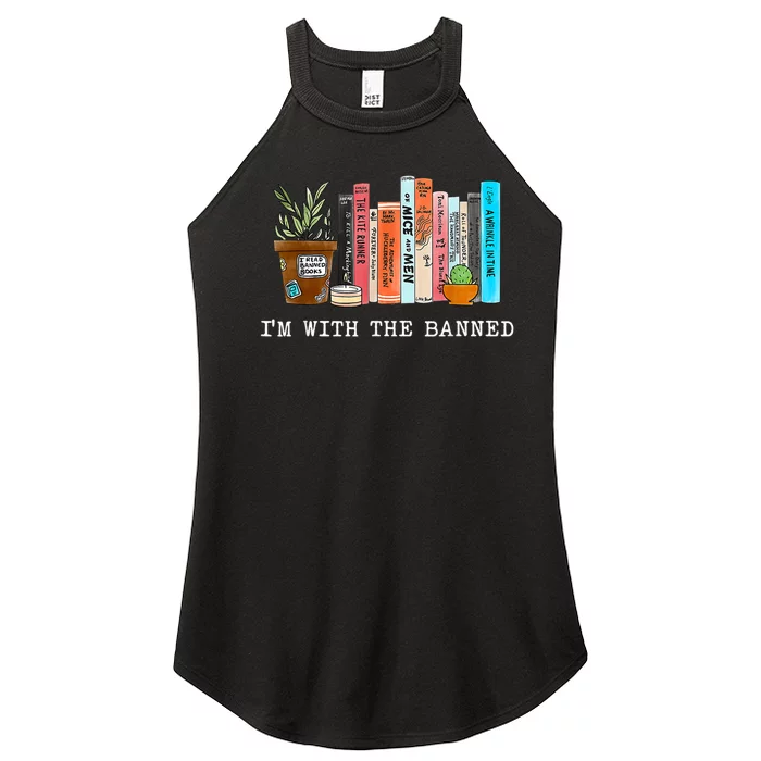 I'm With The Banned Books I Read Banned Books Lovers Women’s Perfect Tri Rocker Tank