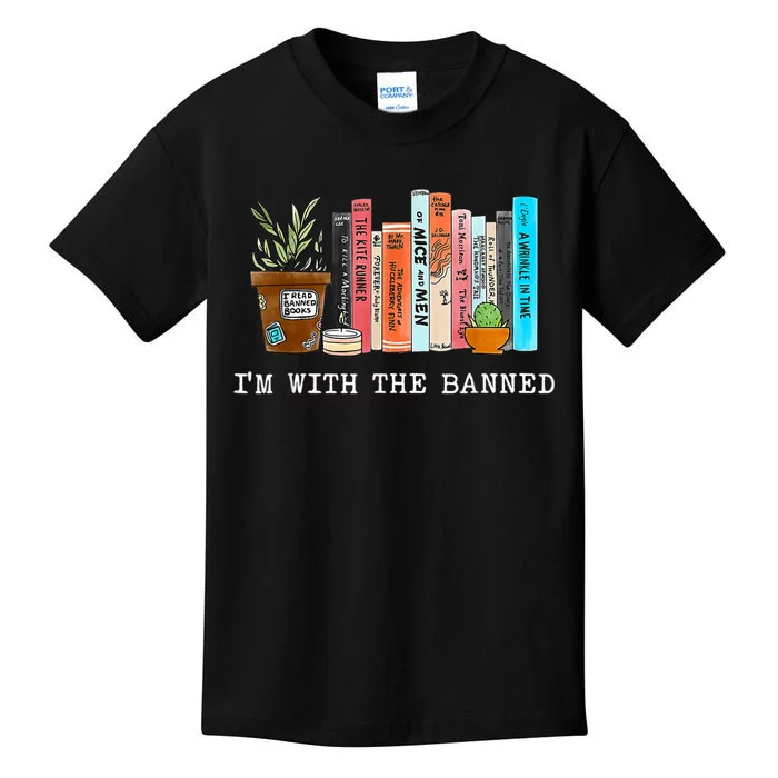 I'm With The Banned Books I Read Banned Books Lovers Kids T-Shirt