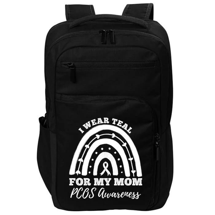 I Wear Teal For My Mom Pcos Awareness Rainbow Gift Impact Tech Backpack