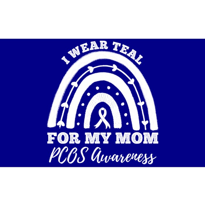 I Wear Teal For My Mom Pcos Awareness Rainbow Gift Bumper Sticker