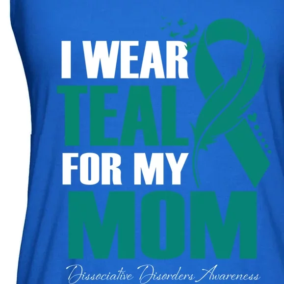 I Wear Teal For My Mom Dissociative Disorders Awareness Gift Ladies Essential Flowy Tank