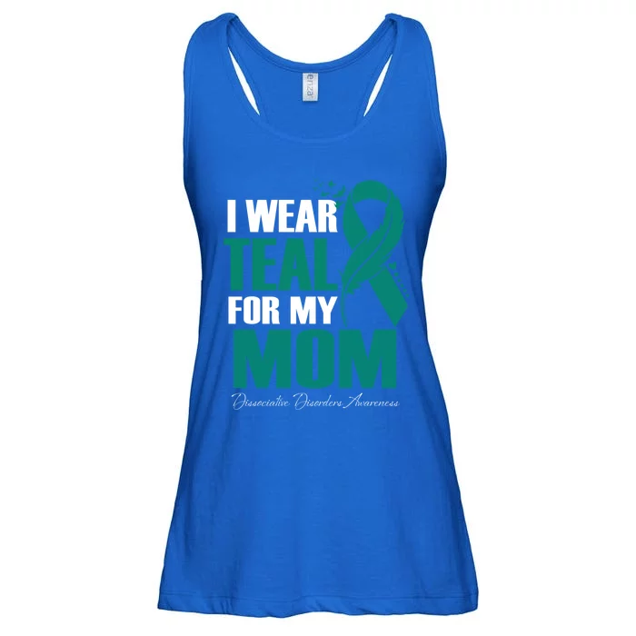 I Wear Teal For My Mom Dissociative Disorders Awareness Gift Ladies Essential Flowy Tank