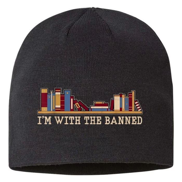 I'm With The Banned Books I Read Banned Books Lovers 8 1/2in Sustainable Knit Beanie