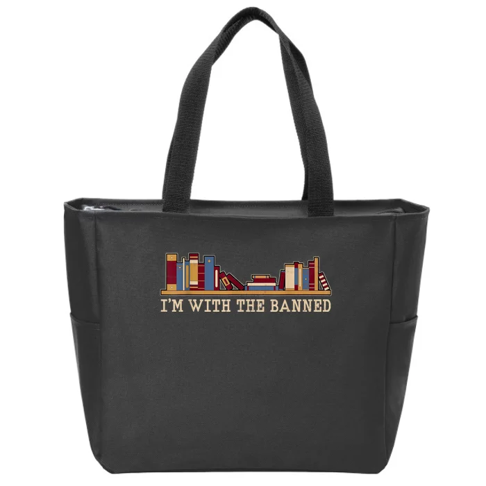 I'm With The Banned Books I Read Banned Books Lovers Zip Tote Bag