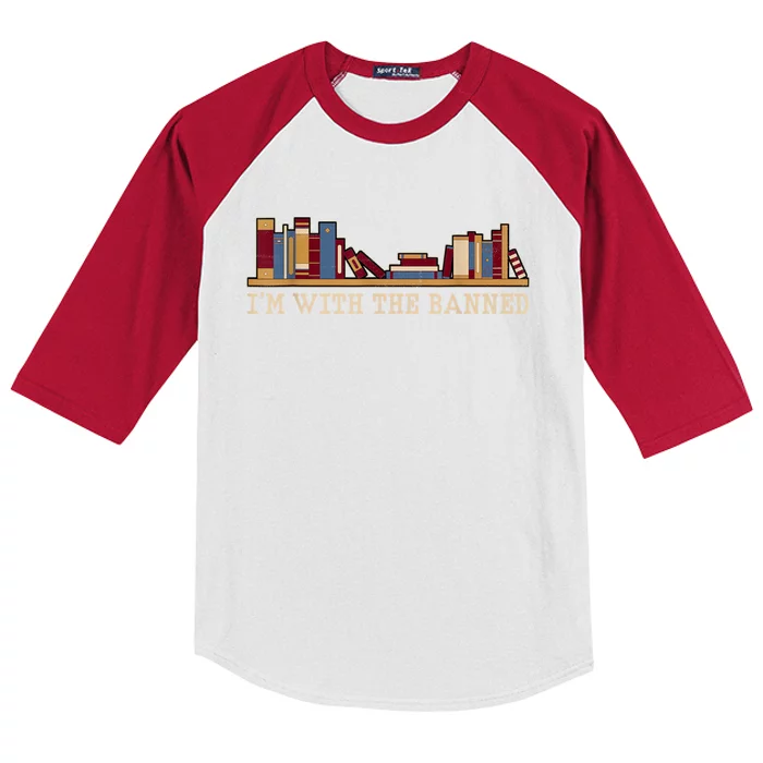 I'm With The Banned Books I Read Banned Books Lovers Kids Colorblock Raglan Jersey