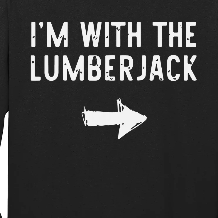 I'm With The Lumberjack Costume Halloween Matching Couple Long Sleeve Shirt