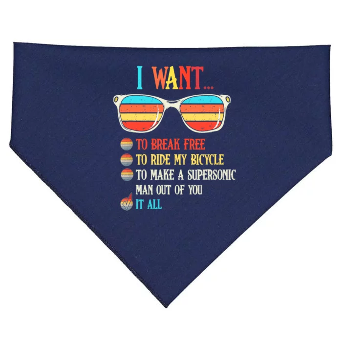 I Want To Break Free To Ride My Bicycle It All USA-Made Doggie Bandana