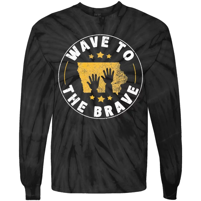 Iowa Wave To The Brave Football Childrens Hospital Tie-Dye Long Sleeve Shirt