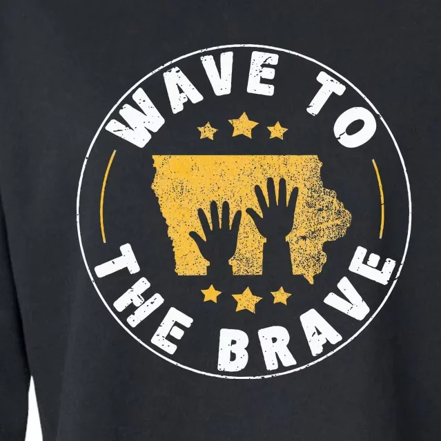 Iowa Wave To The Brave Football Childrens Hospital Cropped Pullover Crew