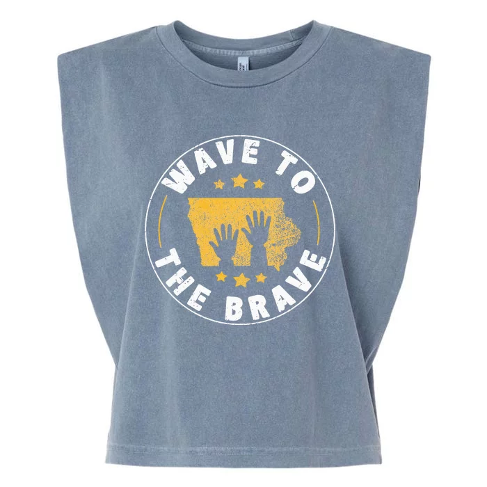 Iowa Wave To The Brave Football Childrens Hospital Garment-Dyed Women's Muscle Tee