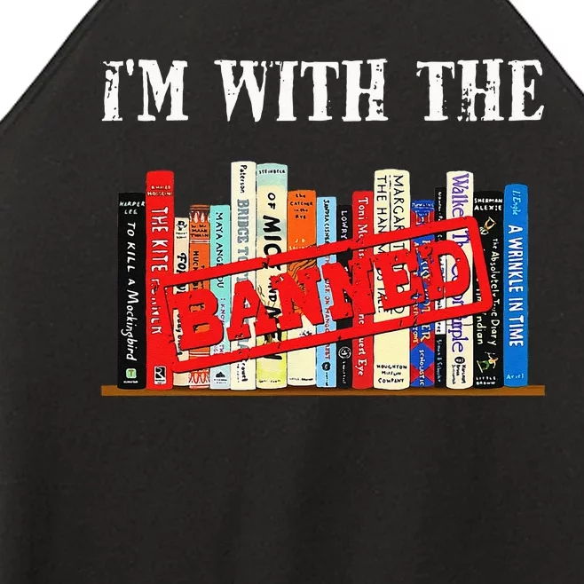 Im With The Banned Funny Book Readers I Read Banned Books Women’s Perfect Tri Rocker Tank