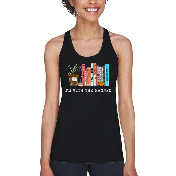 Im With The Banned Books I Read Banned Books Lovers Women's Racerback Tank