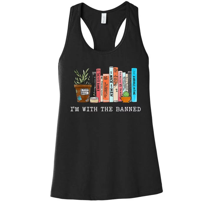 Im With The Banned Books I Read Banned Books Lovers Women's Racerback Tank