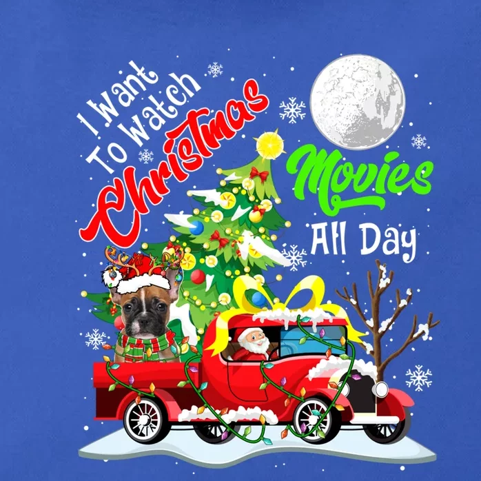 I Want To Watch Xmas Movies Santa French Bulldog On Truck Great Gift Zip Tote Bag