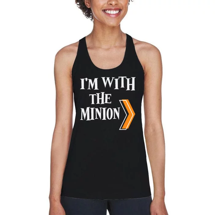 IM With The Minion Funny Couples Halloween Women's Racerback Tank