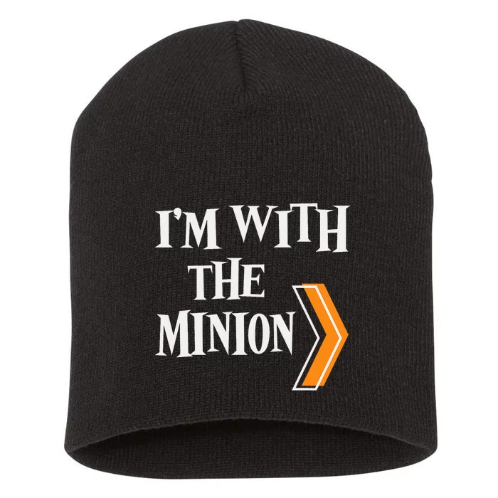 IM With The Minion Funny Couples Halloween Short Acrylic Beanie