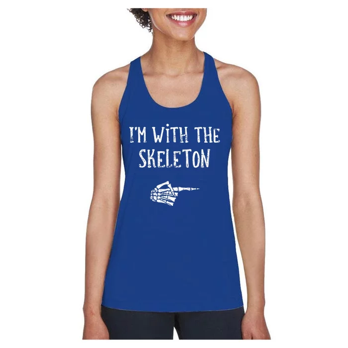 Im With The Skeleton Matching Couple Costume Halloween Women's Racerback Tank