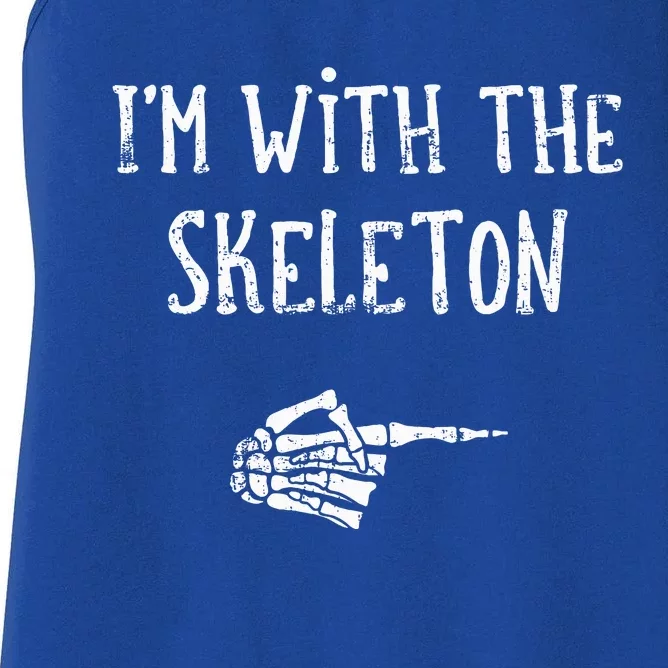 Im With The Skeleton Matching Couple Costume Halloween Women's Racerback Tank