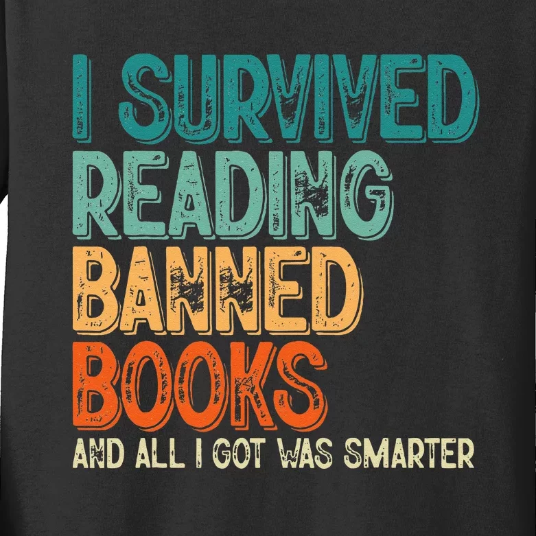 Im With The Banned I Survived Reading Banned Books Kids Long Sleeve Shirt