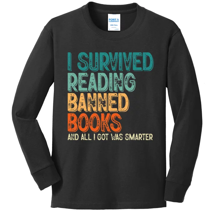 Im With The Banned I Survived Reading Banned Books Kids Long Sleeve Shirt