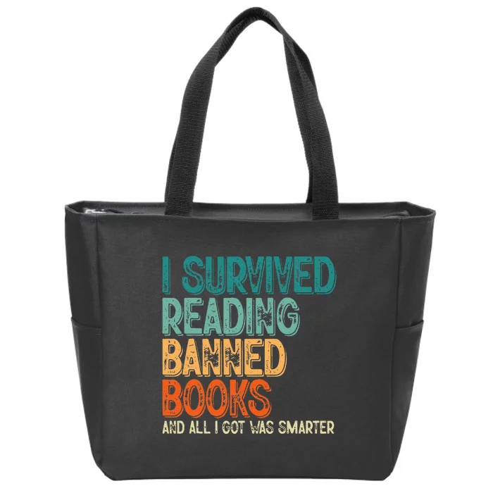 Im With The Banned I Survived Reading Banned Books Zip Tote Bag