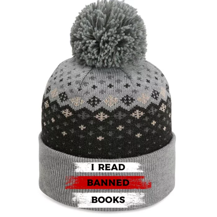 I'm With The Banned Funny Bookworm Banned Book The Baniff Cuffed Pom Beanie