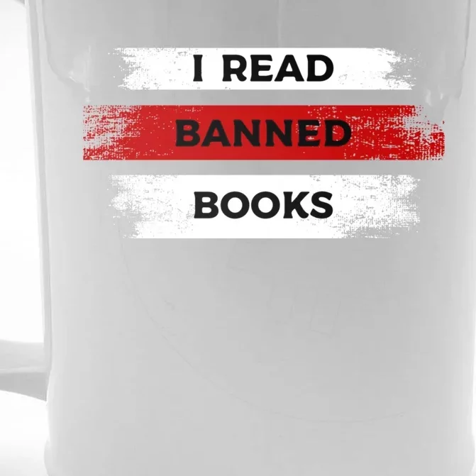 I'm With The Banned Funny Bookworm Banned Book Front & Back Beer Stein