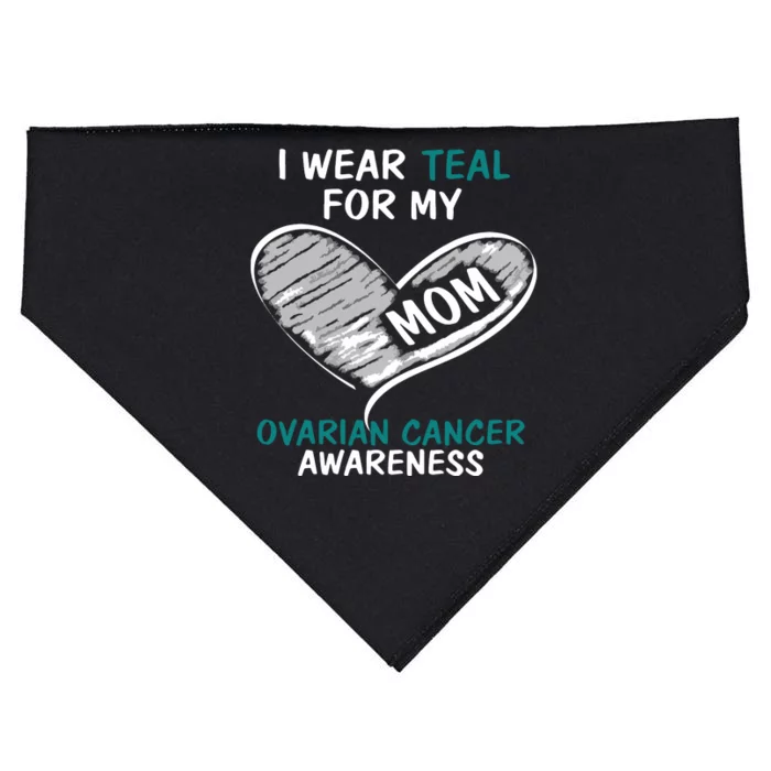 I Wear Teal For Ovarian Cancer Hoodie For Women For Mom USA-Made Doggie Bandana