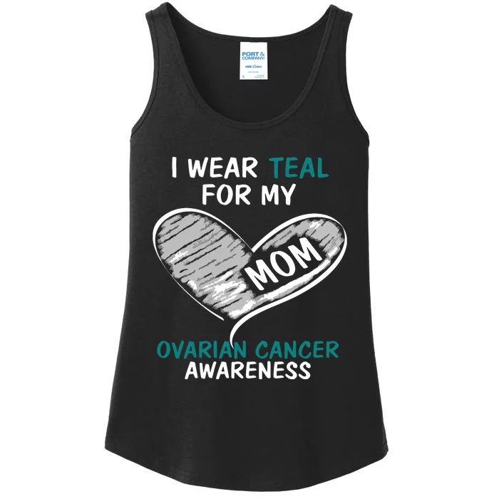 I Wear Teal For Ovarian Cancer Hoodie For Women For Mom Ladies Essential Tank