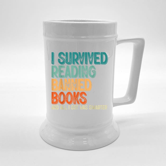 Im With The Banned I Survived Reading Banned Books Front & Back Beer Stein