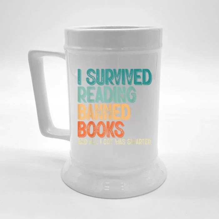 Im With The Banned I Survived Reading Banned Books Front & Back Beer Stein