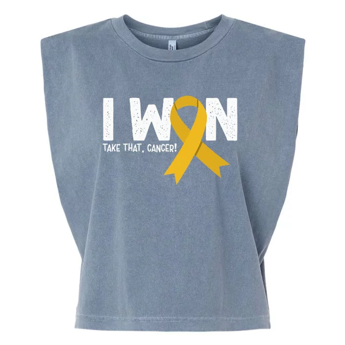 I Won Take That Cancer Childhood Cancer Survivor Garment-Dyed Women's Muscle Tee