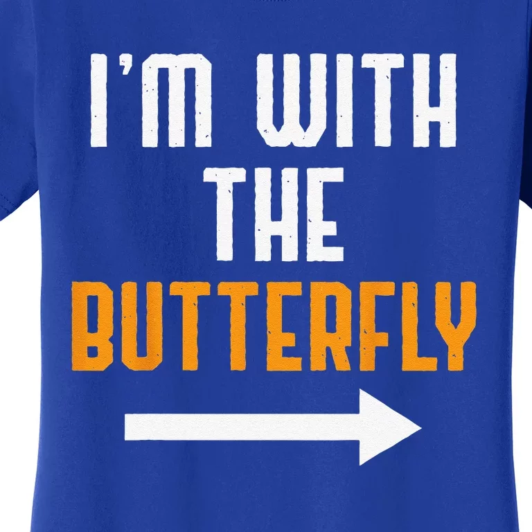 Im With The Butterfly Costume Funny Halloween Couple Women's T-Shirt