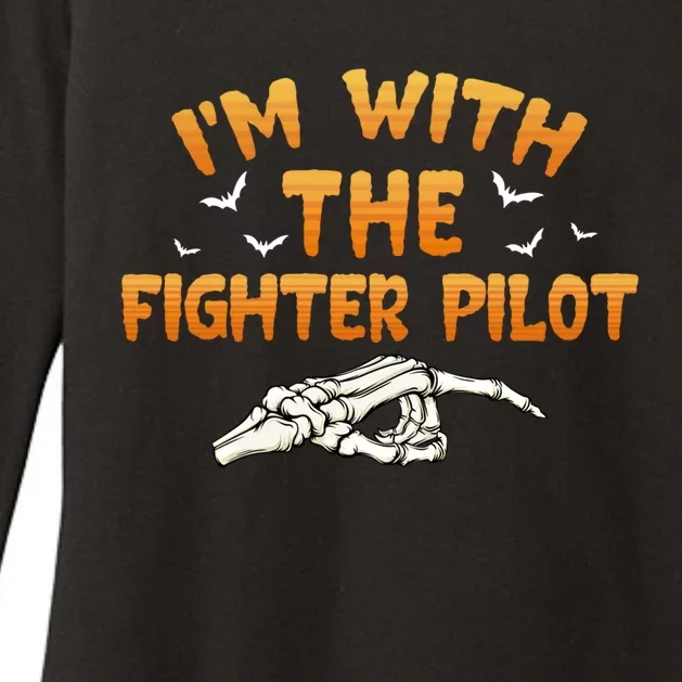 Im With The Fighter Pilot Pilothalloween Couples Costume Gift Womens CVC Long Sleeve Shirt