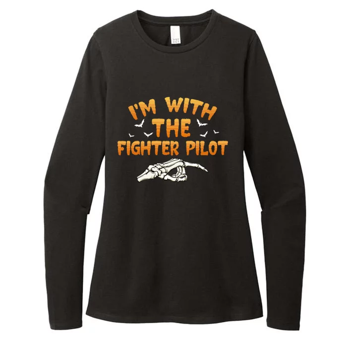 Im With The Fighter Pilot Pilothalloween Couples Costume Gift Womens CVC Long Sleeve Shirt