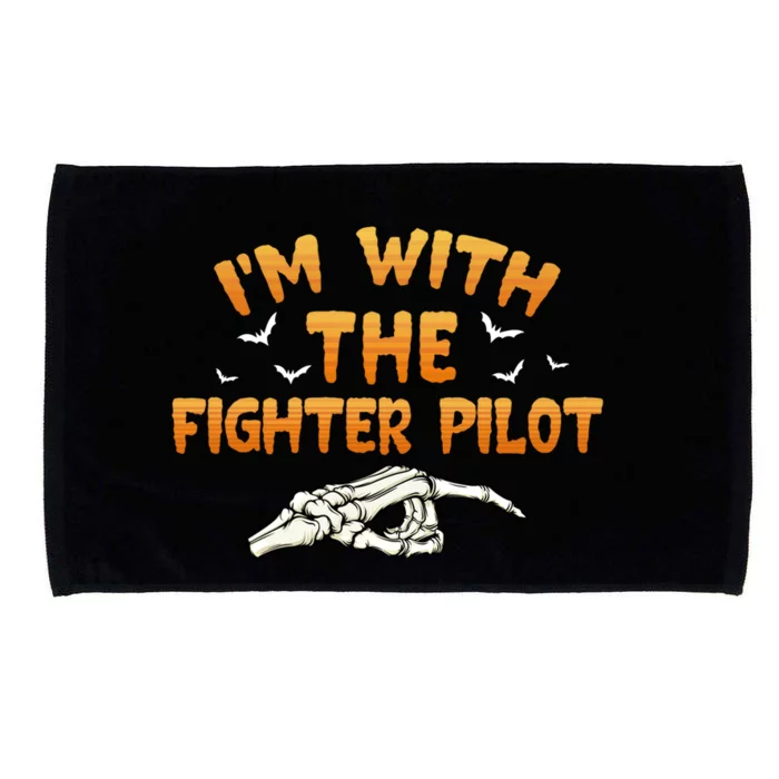 Im With The Fighter Pilot Pilothalloween Couples Costume Gift Microfiber Hand Towel